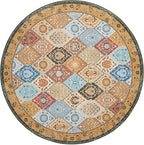 Phantoscope Washable Round Area Rug 6ft Non-Slip, Vintage Boho Rugs - Image 3