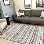 Alfa Rich 7x10 Red Burgundy White Gray Washable Area Rugs - Image 6