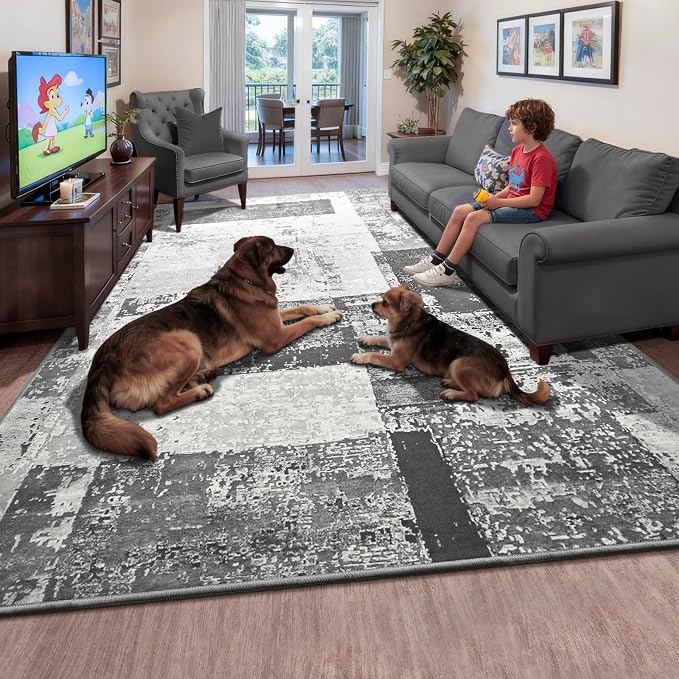 LOCHAS Rug for Living Room, Washable Soft Area Rugs for Bedroom 4x6, Abstract - Image 4