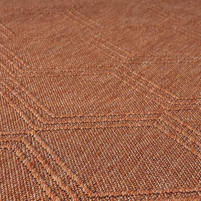 LUXE WEAVERS Modern Farmhouse Orange 5x7 Washable Area Rug, Anti-Slip Diamond - Image 5
