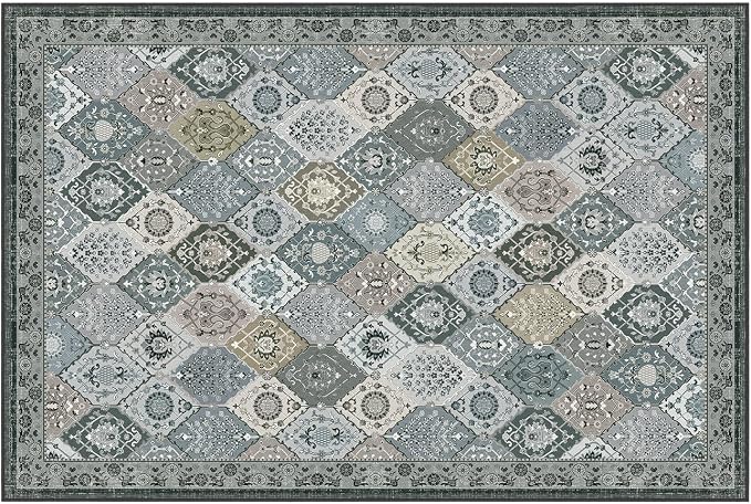 Phantoscope Washable Area Rug 6'x9' Non-Slip, Vintage Boho Rugs - Image 3