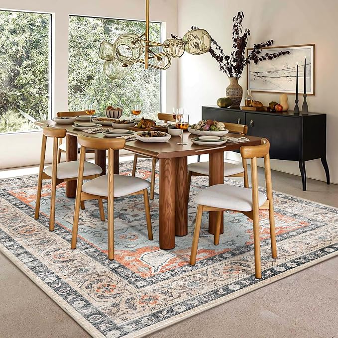 VK VK·LIVING Machine Washable Rug 5'x7' Vintage Design Washable Area Rugs - Image 5