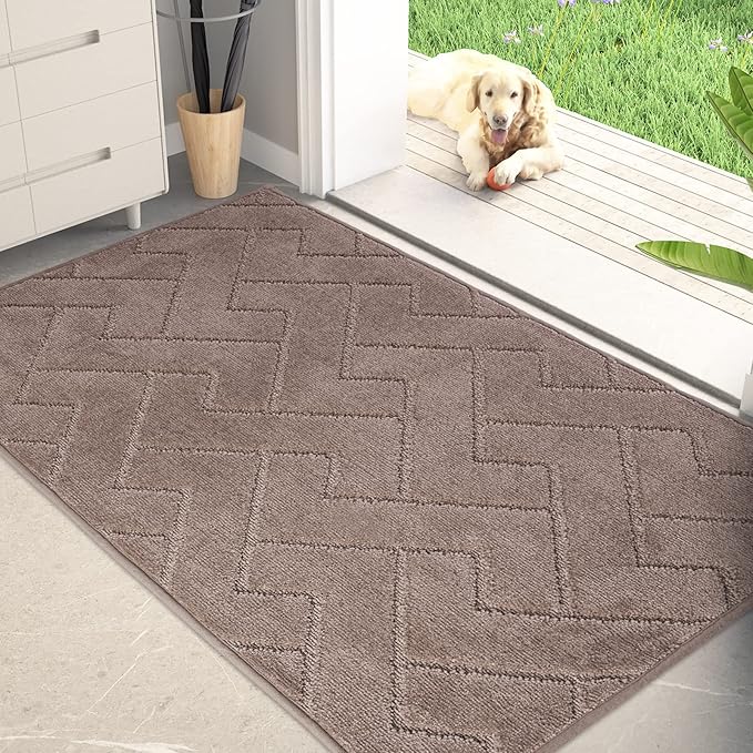 PURRUGS Dirt Trapping Door Mat 34" x 59", Non-Slip Machine Washable Entry Rug by PURRUGS