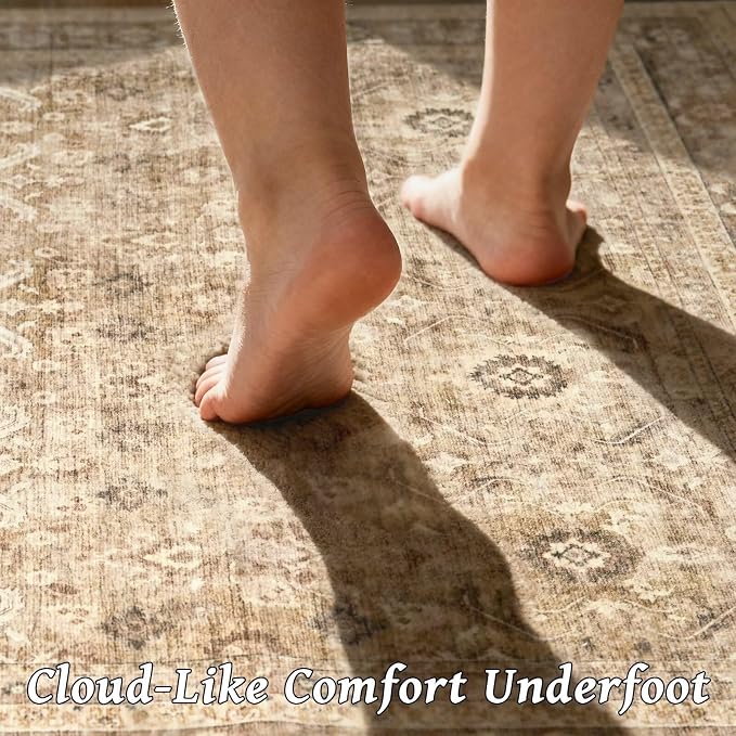 Washable 2x3 Entryway Rug, Boho Non-Slip Door Mat Vintage Distress Small Rugs - Image 4