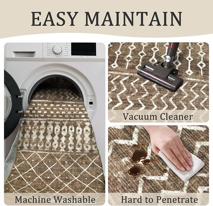 2x8 Machine Washable Runner Rug, Kitchen Hallway Area Rug, Kids and Pets - Image 5