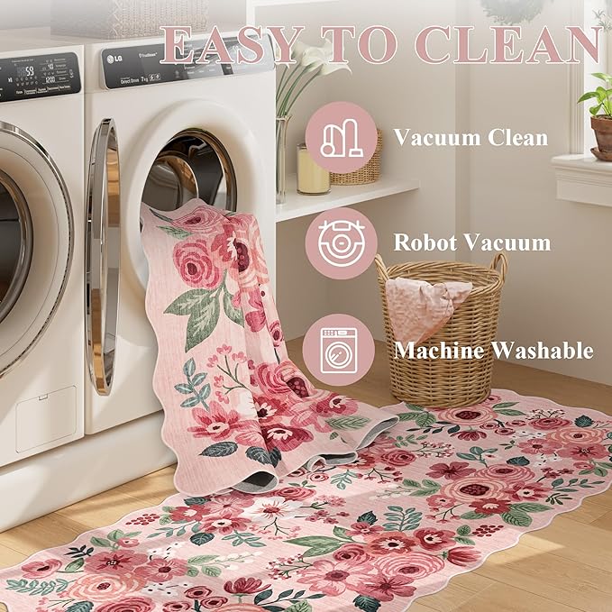 DUKINO 2x3 Entryway Rug, Floral Washable Indoor Door Mat - Image 5