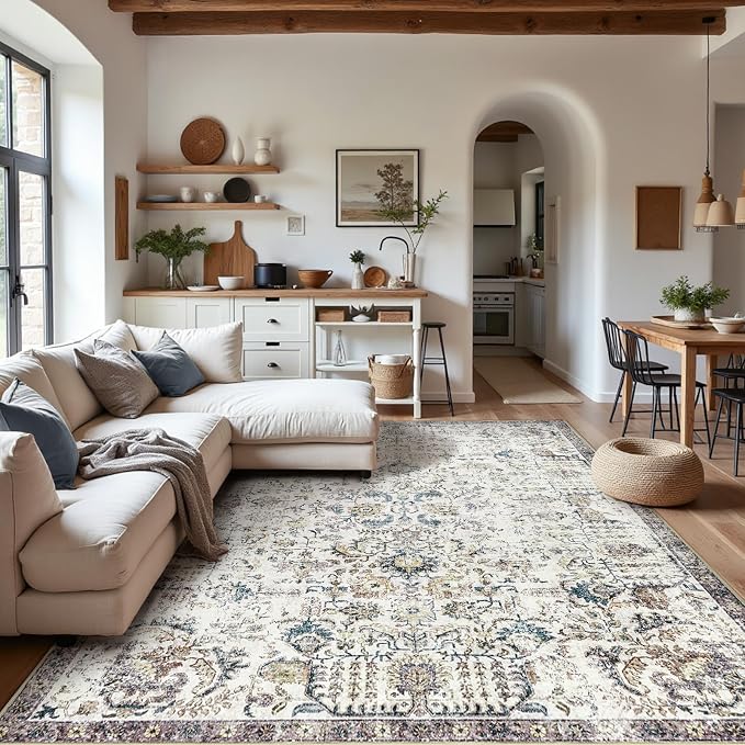jinchan Kalen Area Rug 9x12 Washable Living Room Rug Vintage Indoor Large Floor - Image 2