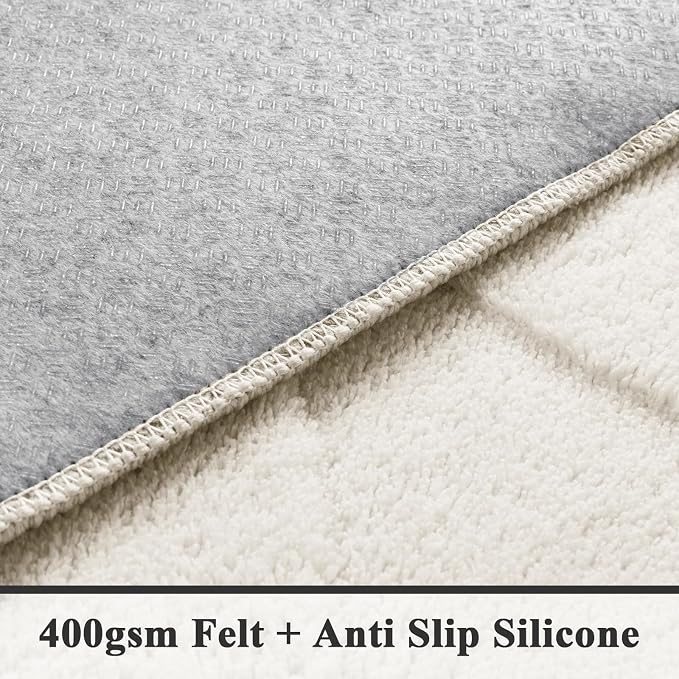SHACOS Soft Cozy Fluffy Abstract Geometric High Low Pile Area Rugs 6'x9' Non - Image 5