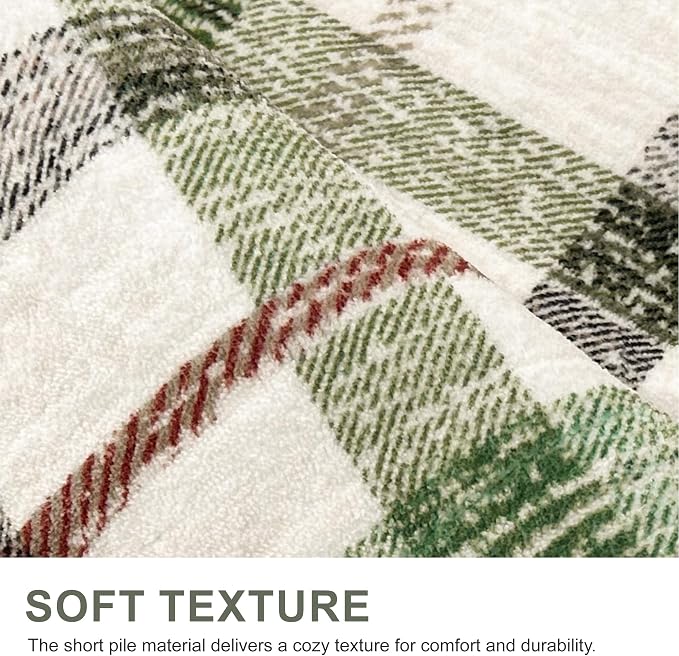 Bavni 3x5 Washable Rug Modern Plaid Area Rugs Non-Slip, Small Rugs - Image 7