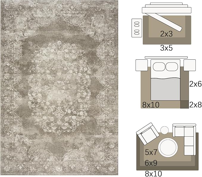 jinchan Washable Area Rug 6x9 for Living Room - Image 2