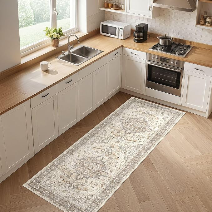 Runner Rug Kitchen Washable Rugs: 2x6 Non-Slip Boho Soft Vintage Stain - Image 8