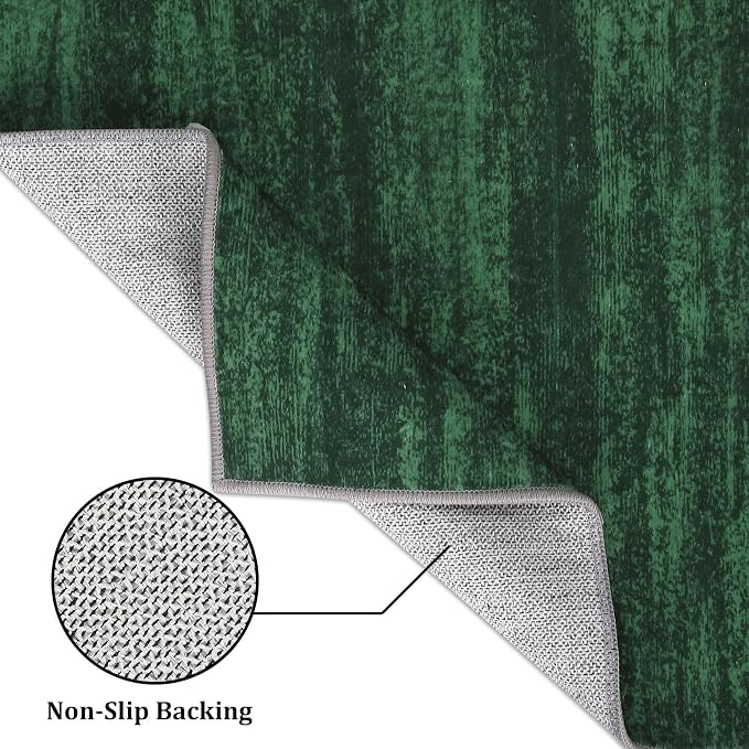 RUGSREAL 3x5 Bedroom Area Rug Christmas Green Rug Xmas Solid Color Area Rugs - Image 9