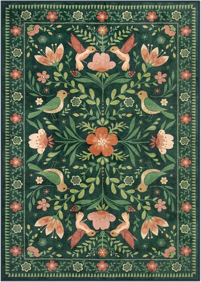 Moynesa 3x5 Kitchen Rug, Modern Cottage Washable Non-Slip Low Pile Area Rug - Image 2