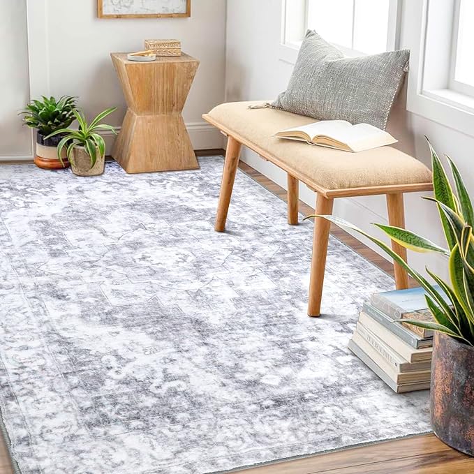 COMSLE 4x6 Rugs for Living Room Washable Area Rugs for Bedroom Faux Wool - Image 5