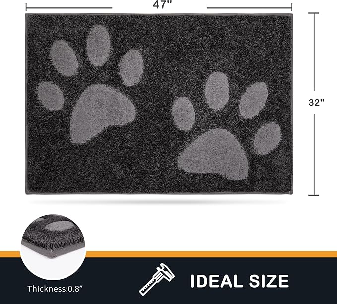 PURRUGS Dirt Trapping Door Mat 32" x 47", Non-Skid/Slip Machine Washable - Image 2