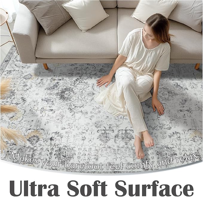 jinchan Kalen Runner Rug 3x7 Washable Area Rug Soft Indoor Floor Cover Thin - Image 4