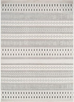 Beverly Rug Micro Loop Area Rug Gray/White 5x7 Geometric Modern Scandinavian - Image 2