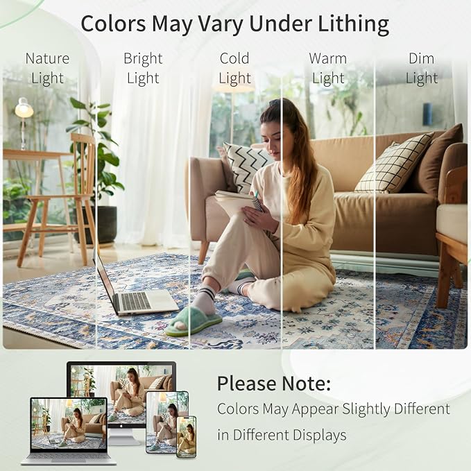 Enkor Runner Rugs for Hallway, 2.6x10.5 Washable Soft Non Slip Floor Rugs for - Image 3