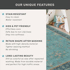 Teal 7x10 Large Rug for Living Room, Washable Soft Area Rugs for Bedroom Under - Image 7