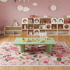 Rugcomf Living Room Rug 6x9 Machine Washable Boho Area Rug Non Slip Floral - Image 8