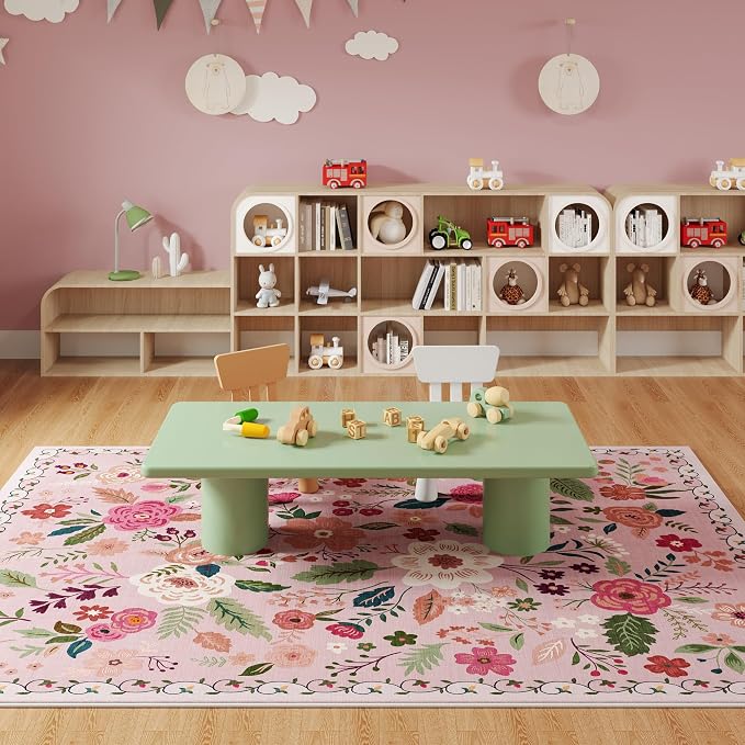 Rugcomf Living Room Rug 6x9 Machine Washable Boho Area Rug Non Slip Floral - Image 8