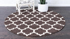 Rugs.com Lattice Collection Rug – 8 Ft Round Chocolate Brown Medium Rug Perfect - Image 4