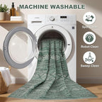 Nakagishi Green Rug Area Rugs 5x7: Washable Boho Large Neutral Modern Soft - Image 2