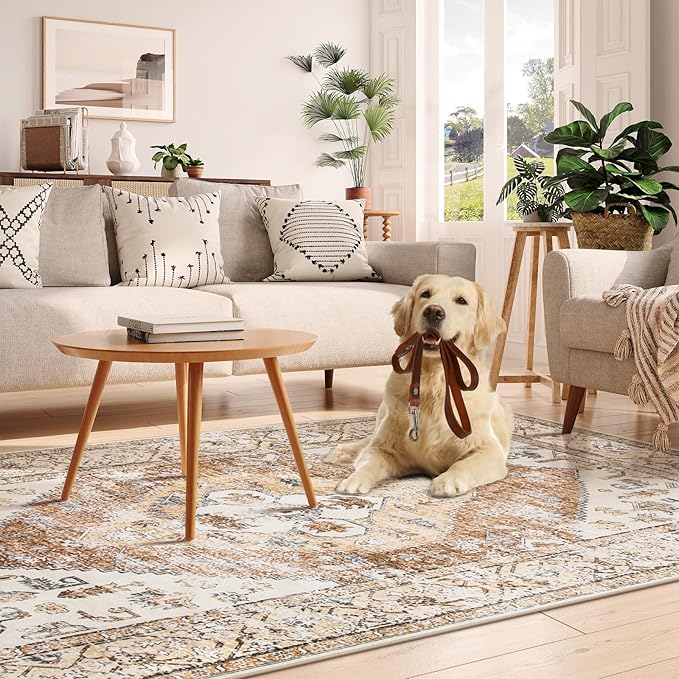 Lahome Rug for Living Room Machine Washable Area Rug 6x9 Boho Non Slip Bedroom - Image 6