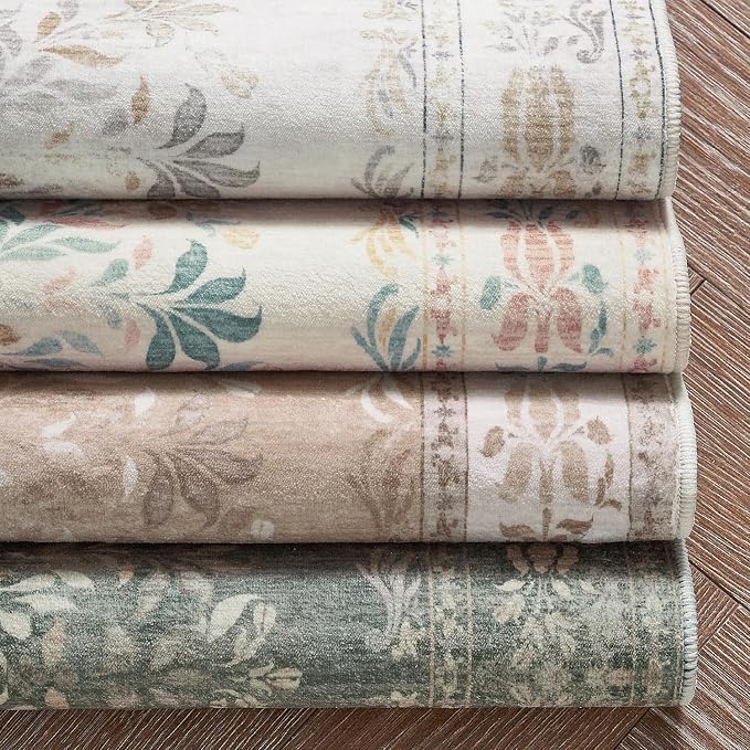 jinchan Hallway Runner Rug 2x8 Vintage Floral Distressed Design - Image 7