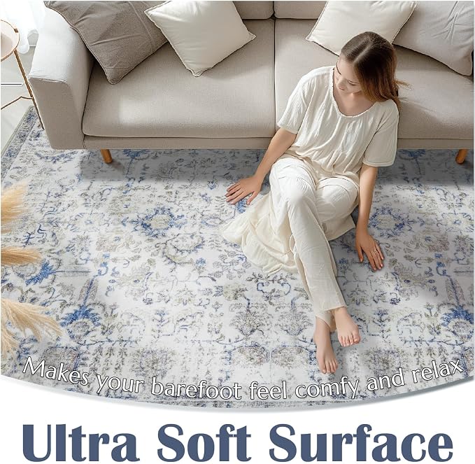 jinchan Kalen Runner Rug 3x7 Washable Area Rug Soft Indoor Floor Cover Thin - Image 4