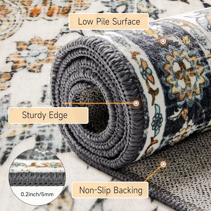 Boho Mandala Pattern 2x8ft Runner Rug Non Slip Washable Kitchen Runner Rug - Image 5