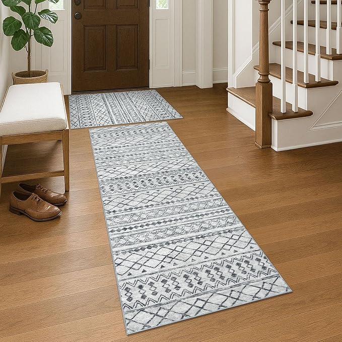 KUTA Moroccan Rugs for Entryway, Non-Slip Washable Ultra Soft Hallway Runner Rug - Image 2