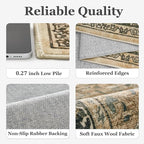 Retro 7x9 Area Rug for Living Room, Distressed Medallion Dining Room Rug Under - Image 5