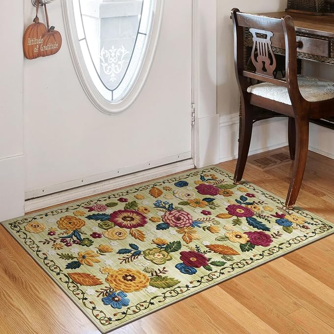 2x3 Machine Washable Area Rug for Entryway, Kids and Pets Friendly for Bedroom by GERUIMO