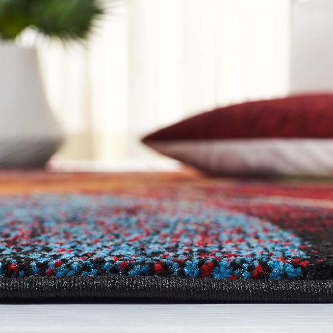 SAFAVIEH Glacier Collection 10'6" x 14' Red/Green GLA126Q Modern Abstract - Image 4