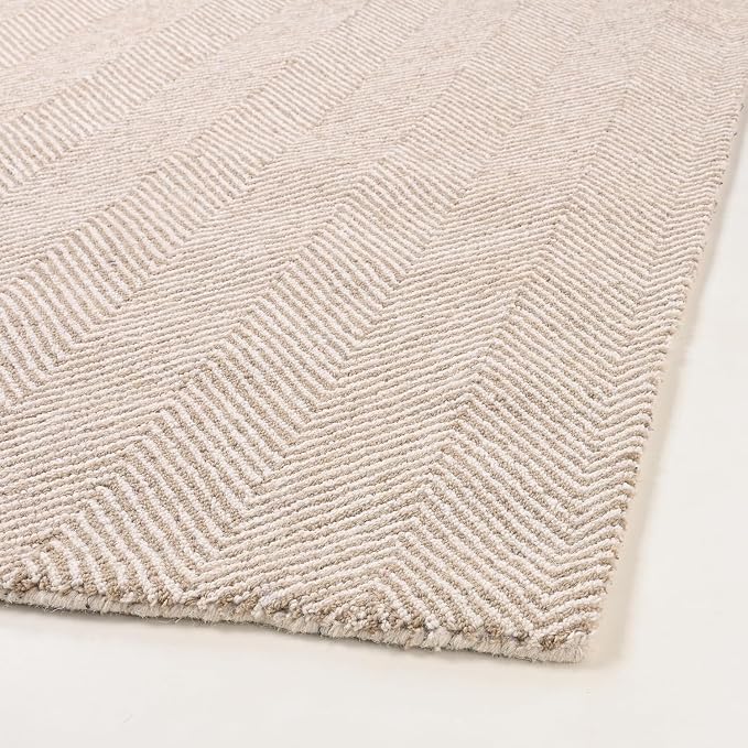 Modern Herringbone Chevron Collection Handcrafted Wool Area Rug - Image 3