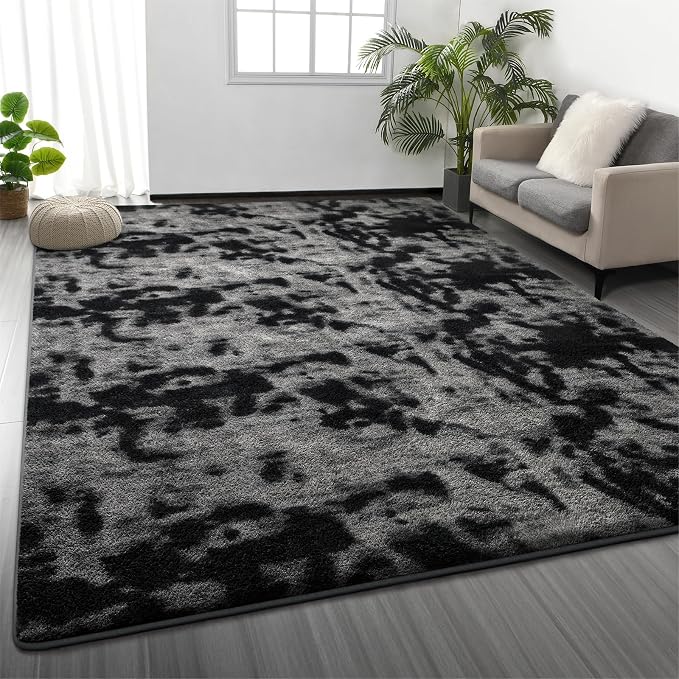 Large Area Rugs for Living Room Bedroom, 7 x 10 Ft Non-Slip Tie-Dyed Modern by Deerhoo