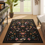 Vintage Medallion Floral 3x5 Washable Rug, Soft Low Pile Area Rug, Non-Slip - Image 4