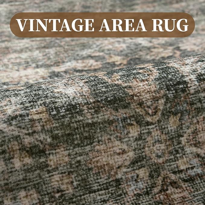 MontVoo-Vintage Area Rug 4X6 Green Rugs - Image 3