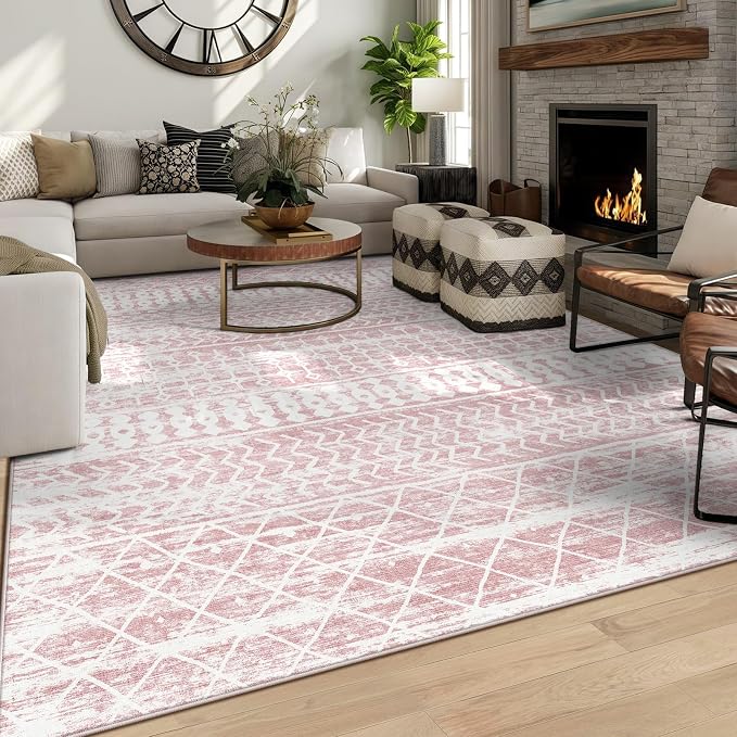 8x10 Machine Washable Area Rug for Living Room, Kids and Pets Friendly for by GERUIMO