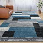Large Area Rugs, Modern Geometric Patchwork Floor Decor - Image 8