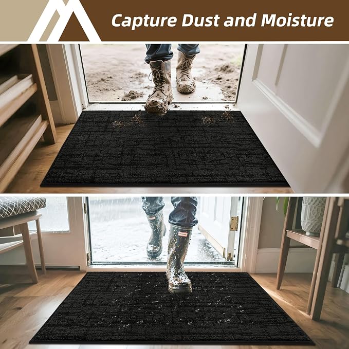 COSY HOMEER Door Mat, Dirt Trapper Entryway Rugs 20"x32", Non Slip Washable - Image 3
