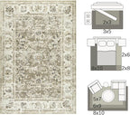 jinchan Fiora Washable Area Rug 4x6 Ultra-Thin Low Pile Non Slip Stain - Image 2