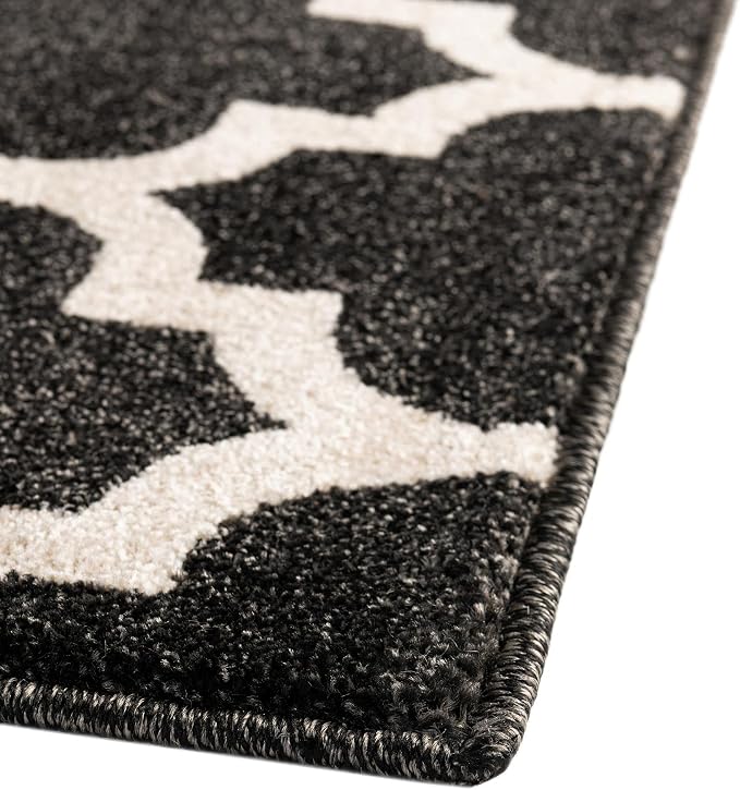 Rugs.com Lattice Collection Rug – 5' x 8' Black Medium Rug Perfect - Image 9