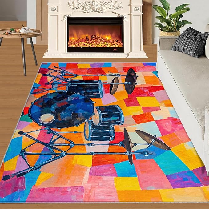 3x6 Drum Set Bedroom Rug Under Bed - Image 2