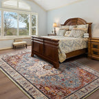 Washable Area Rugs 3x5, Low Pile Vintage Carpet, Non-Slip Distressed Rug - Image 4