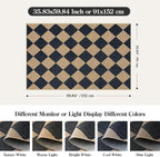 Lahome Checkered Easy Jute 3x5 Outdoor Patio Rug, Washable Rugs - Image 2