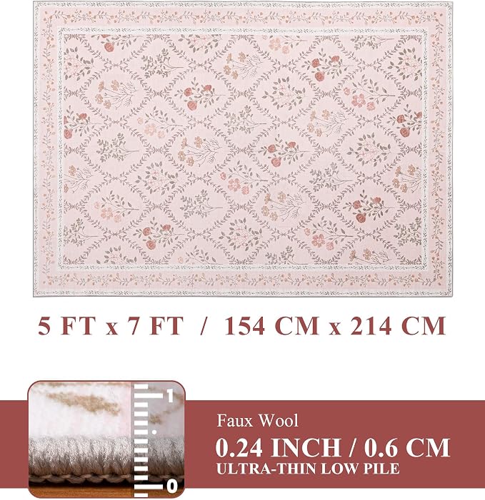 YIHOUSE 5x7 Washable Rug for Bedroom, Girls Dorm - Image 8