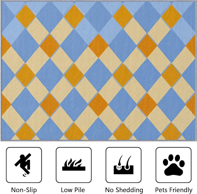 Checkerboard Washable Rugs - Image 2