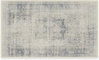 RUGGABLE Washable Vintage Area Rug – Kamran Blue Quartz 3x5, Stain-Resistant by RUGGABLE